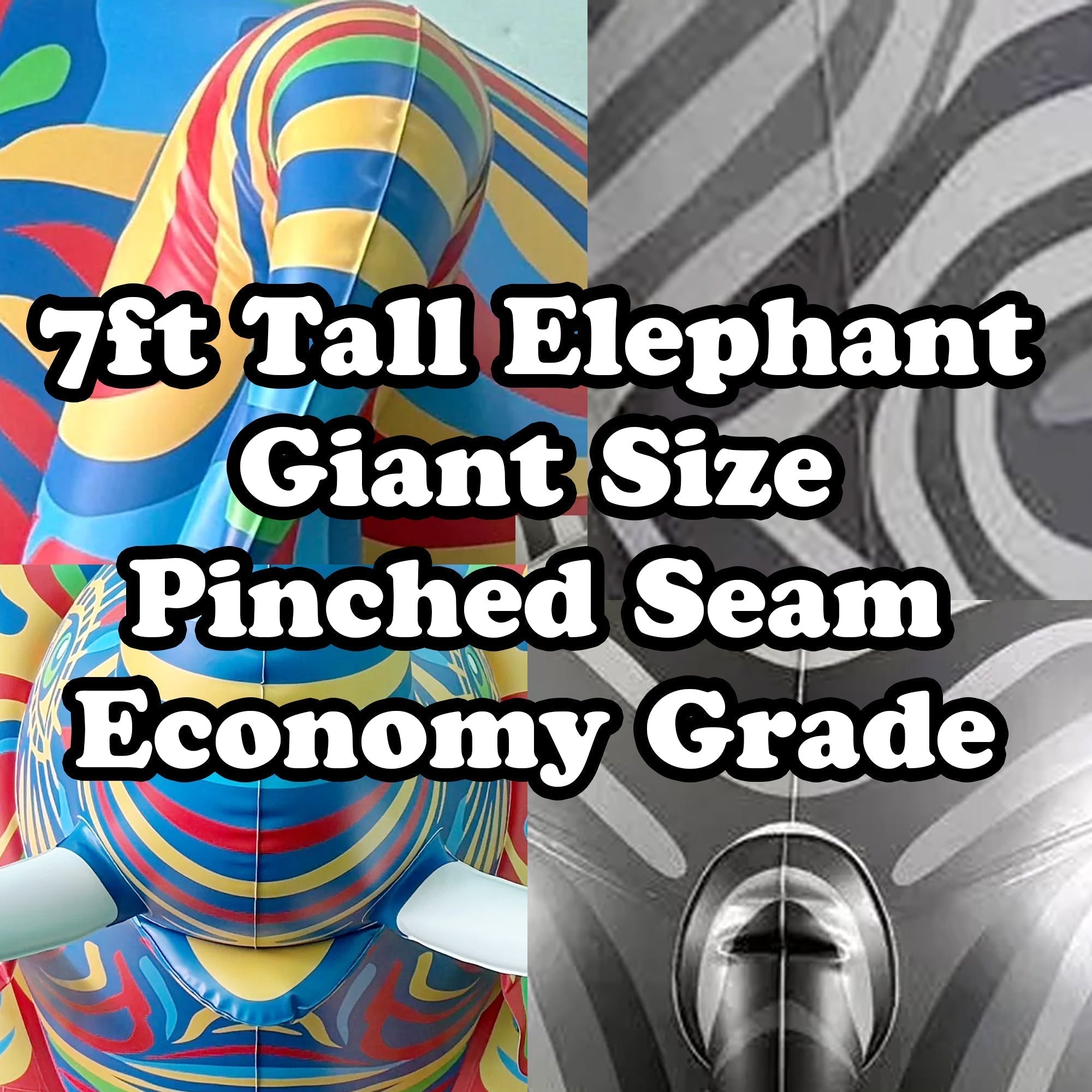 Lifelike Elephant: Jet Creations Economy Pinched Seams Construction