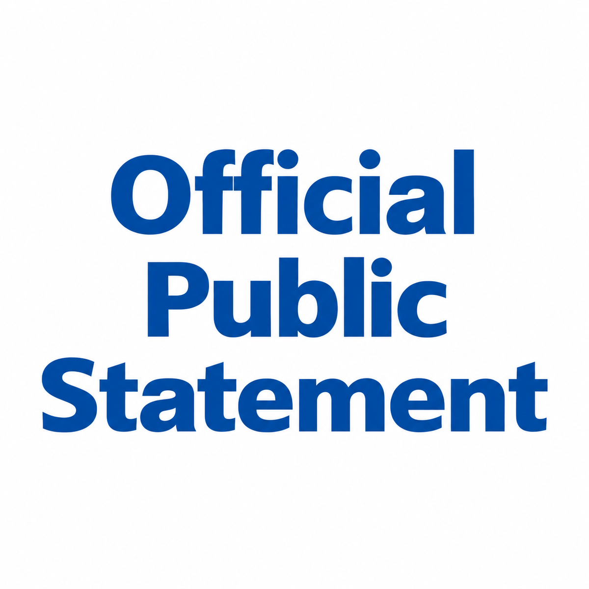 Official Public Statement