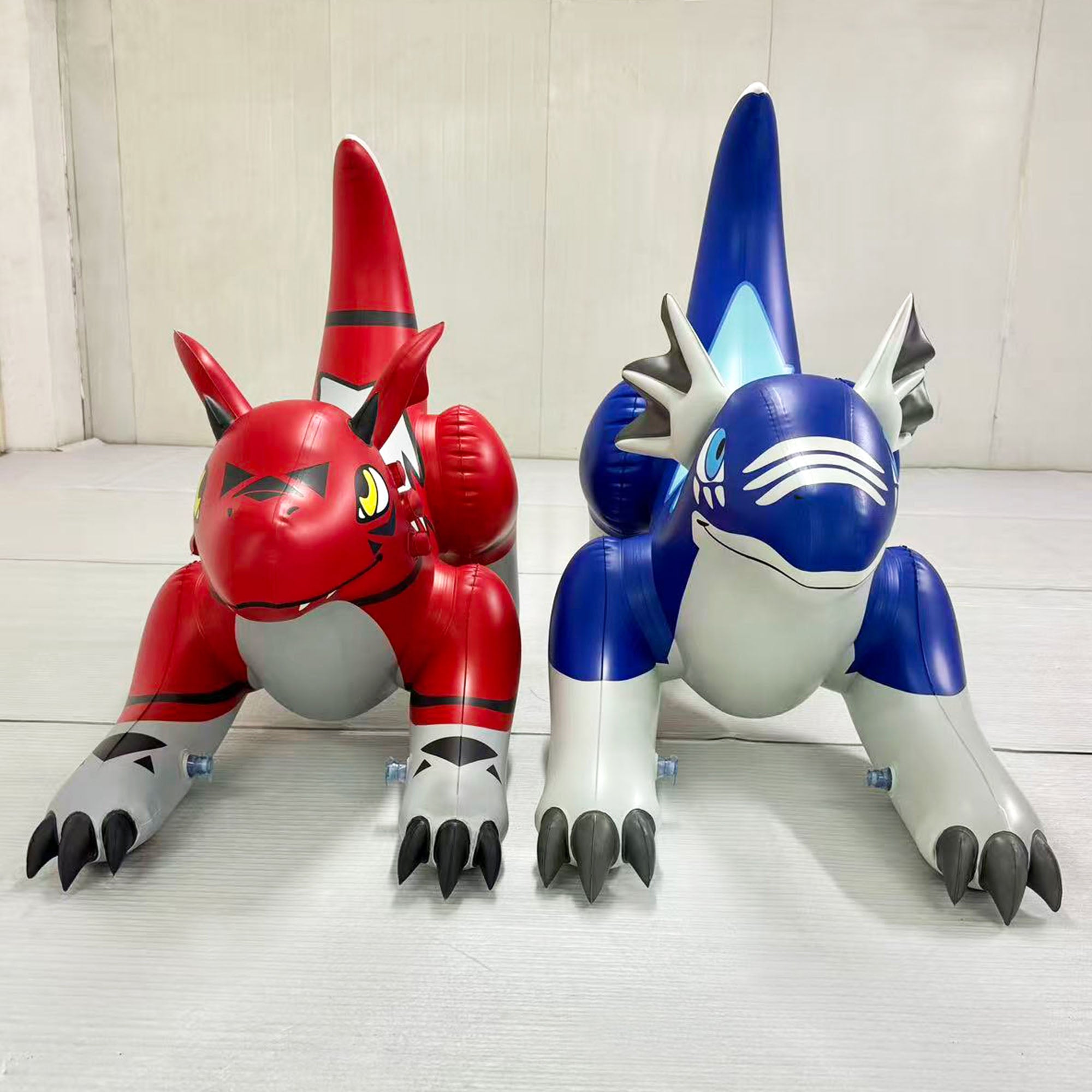 48" Long Red and Blue Dragon Combo