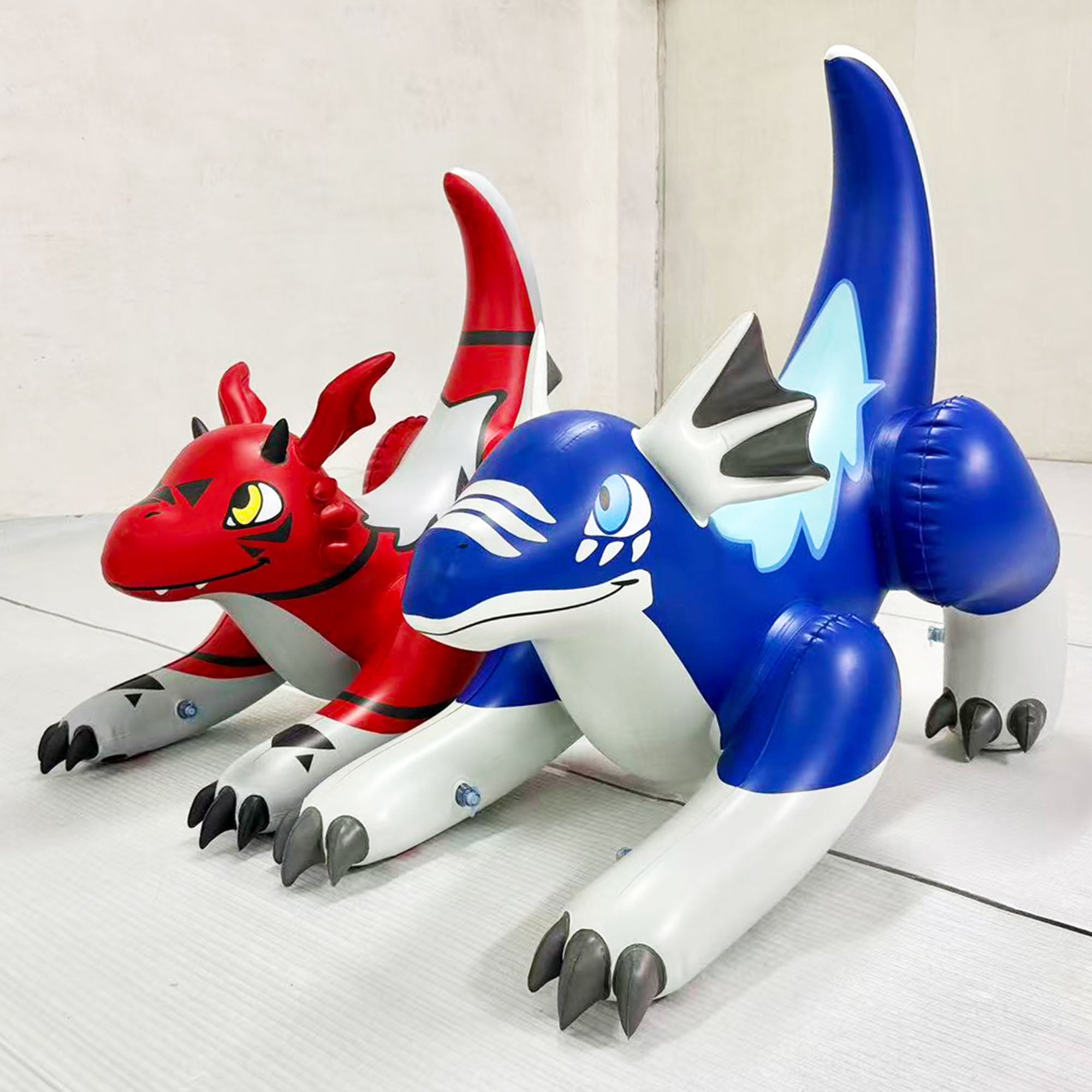 48" Long Red and Blue Dragon Combo