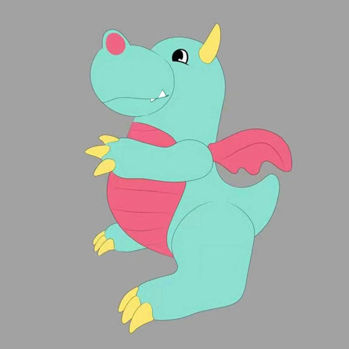 SqueakCo TPU Grey Dragon | Giant 90” Inflatable Dragon Collectible