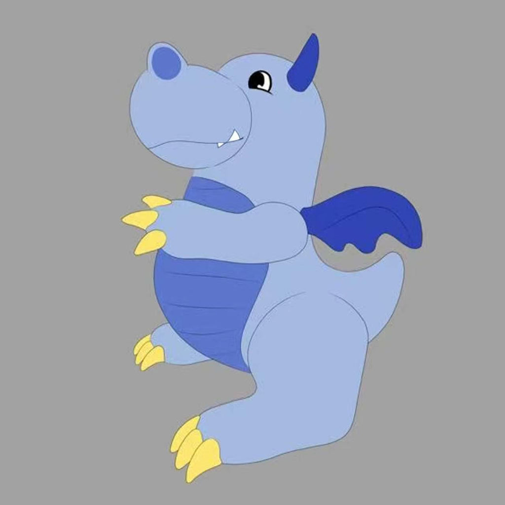 SqueakCo TPU Grey Dragon | Giant 90” Inflatable Dragon Collectible
