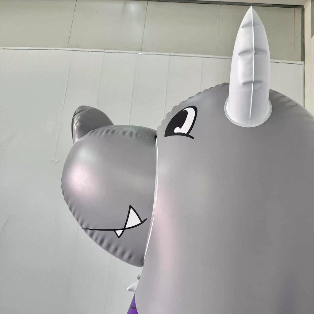 SqueakCo Grey Dragon | Giant 90” Inflatable Dragon Collectible  ✨ NEW GLOSSY PRINTING