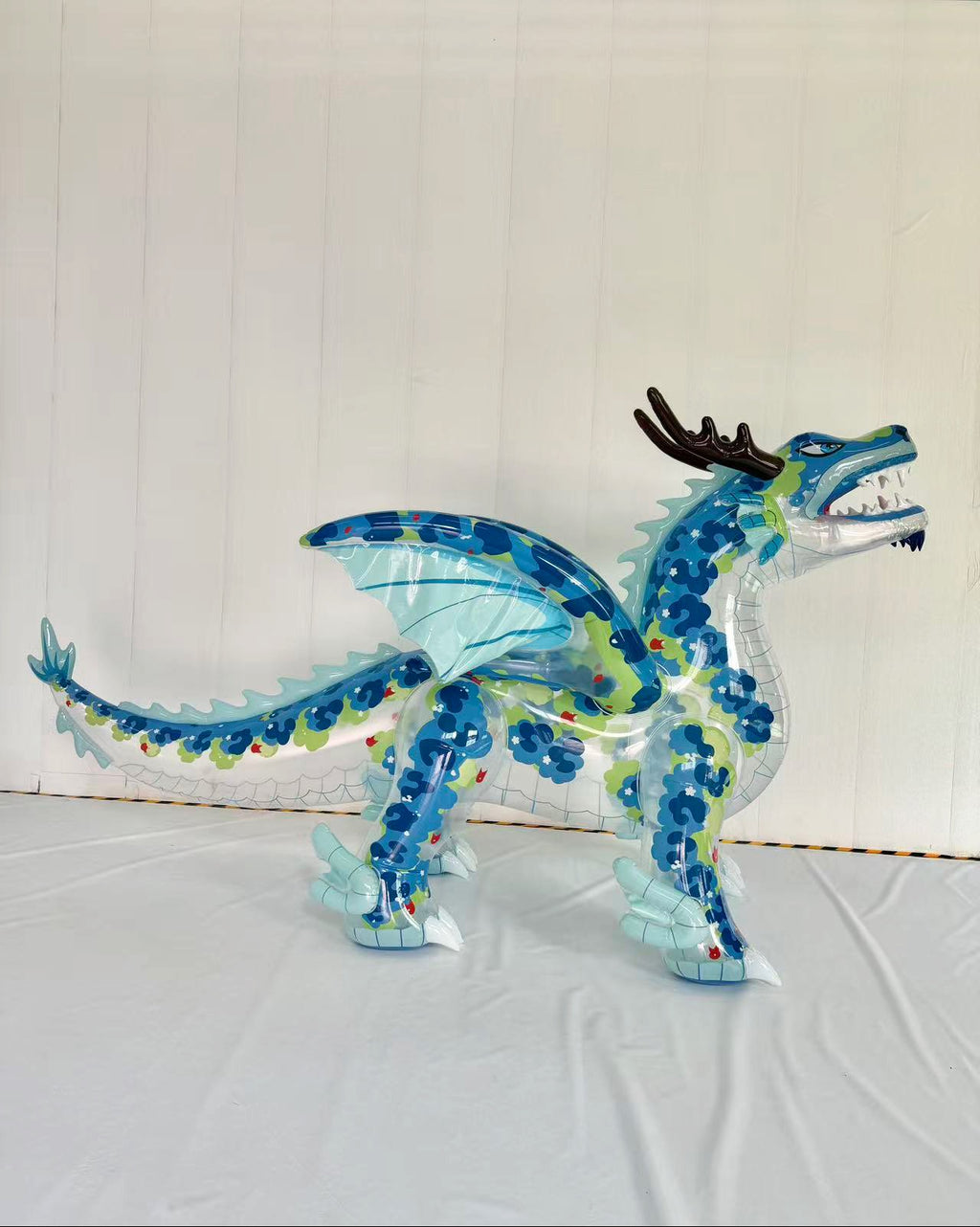 Kaelix the Dragon – 150” Giant Open-Mouth Standing Inflatable Dragon - PVC