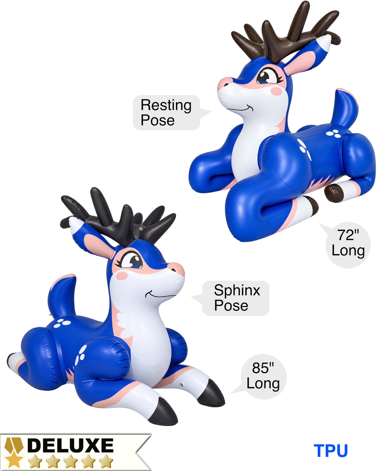 Astrid the Deer – Meadow, 85" Long, 2 Poses (Resting + Sphinx) - TPU Version