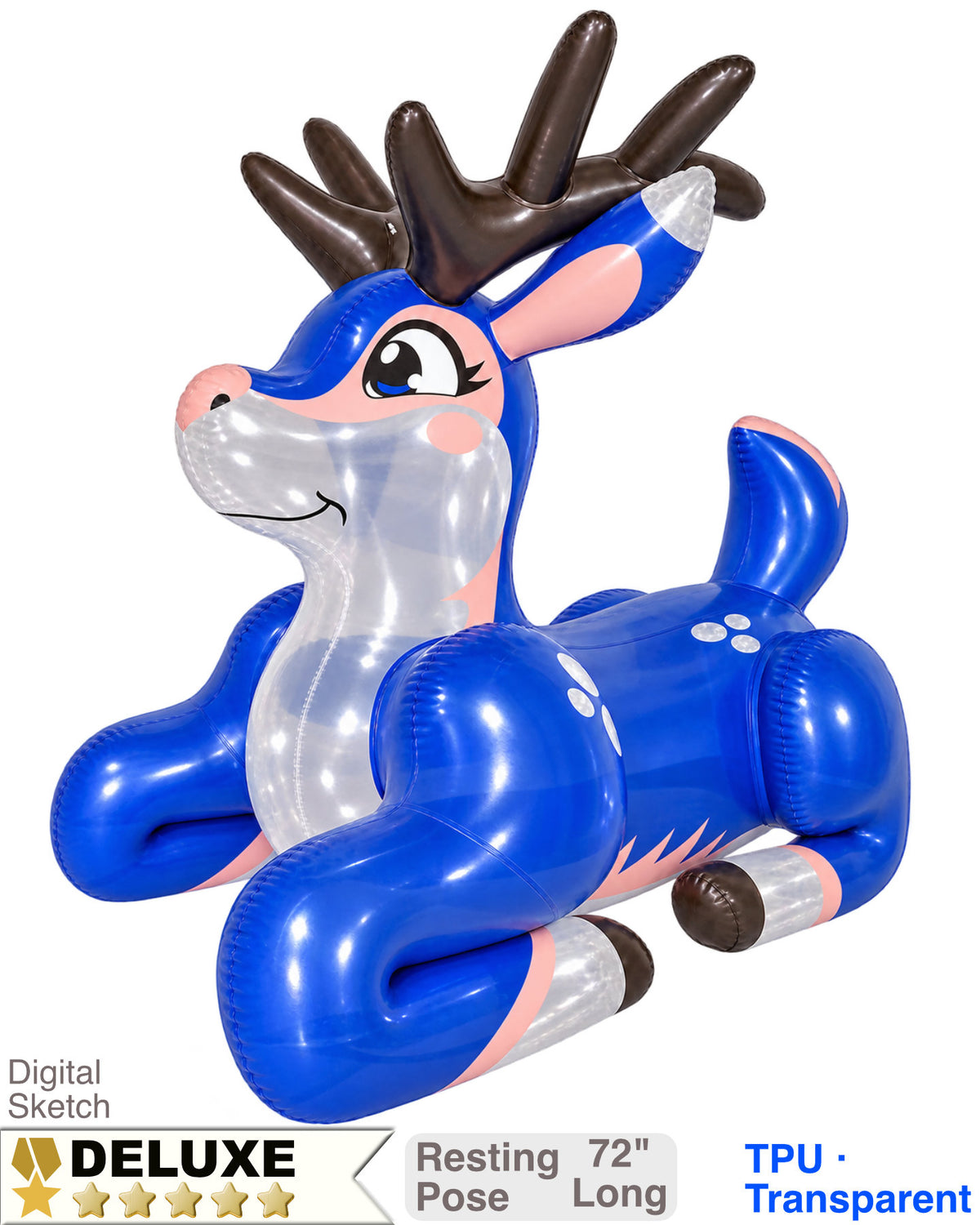 Astrid the Deer – Meadow, 85" Long, 2 Poses (Resting + Sphinx) - TPU Version