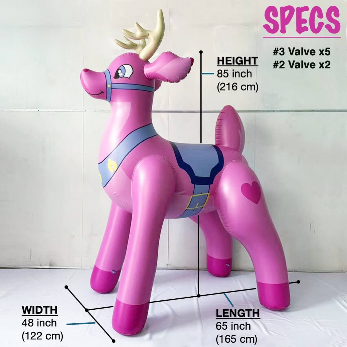 Pink Buckey Deer - 85 inch Tall
