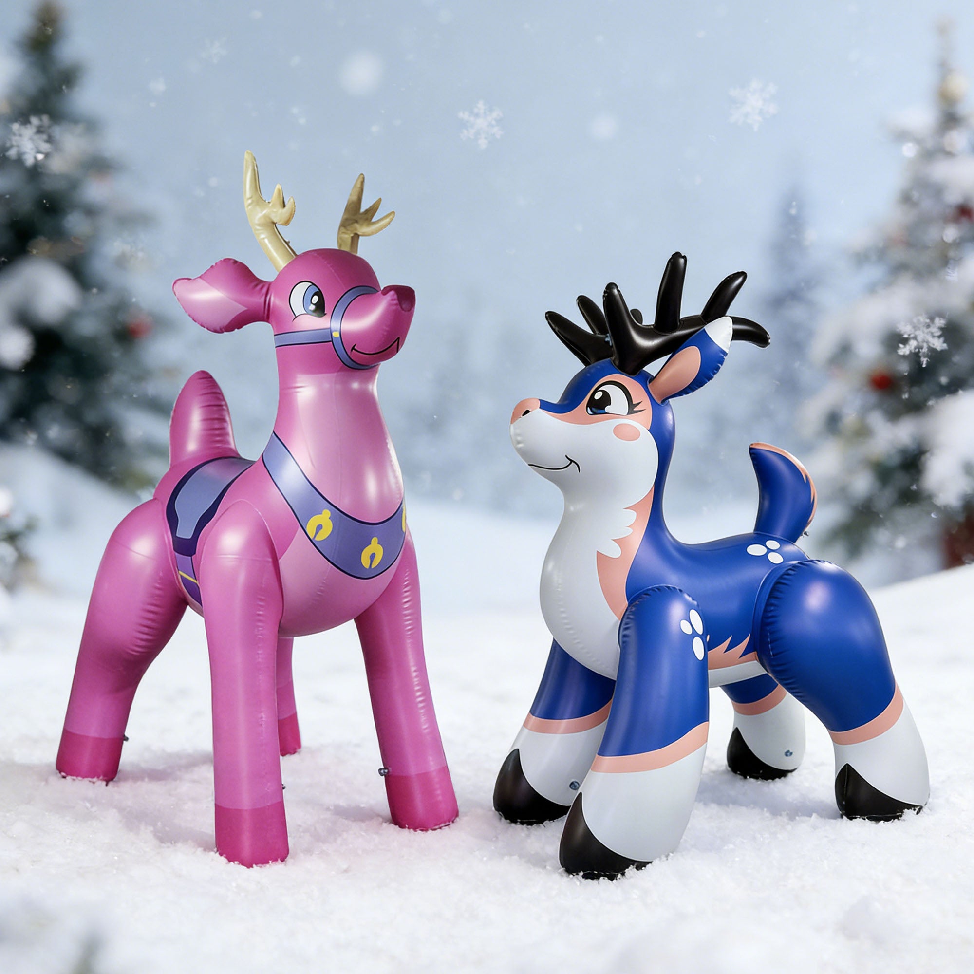 🦌 Blue Astrid Deer & Pink Buckey Deer –  Combo Set (Only 2 Sets Available)