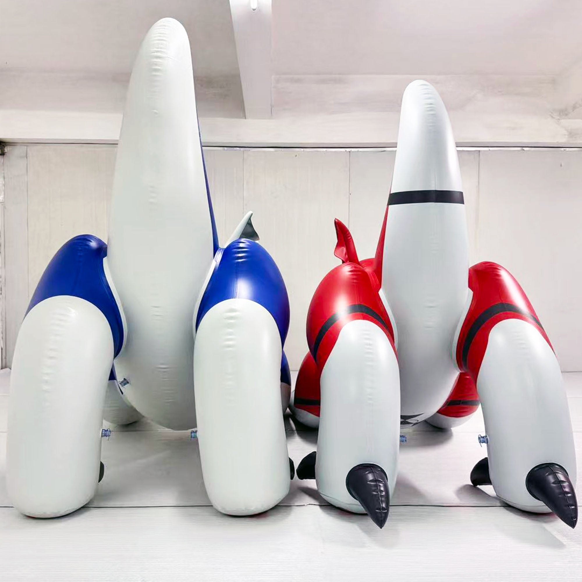 84" Long Red & Blue Dragon Combo