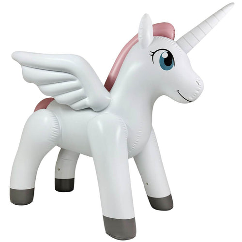 G&G Design inflatable Alicorn the Unicorn with Wings, 84 inch tall in  angled view