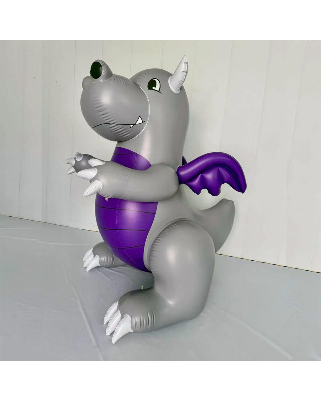 SqueakCo TPU Grey Dragon | Giant 90” Inflatable Dragon Collectible