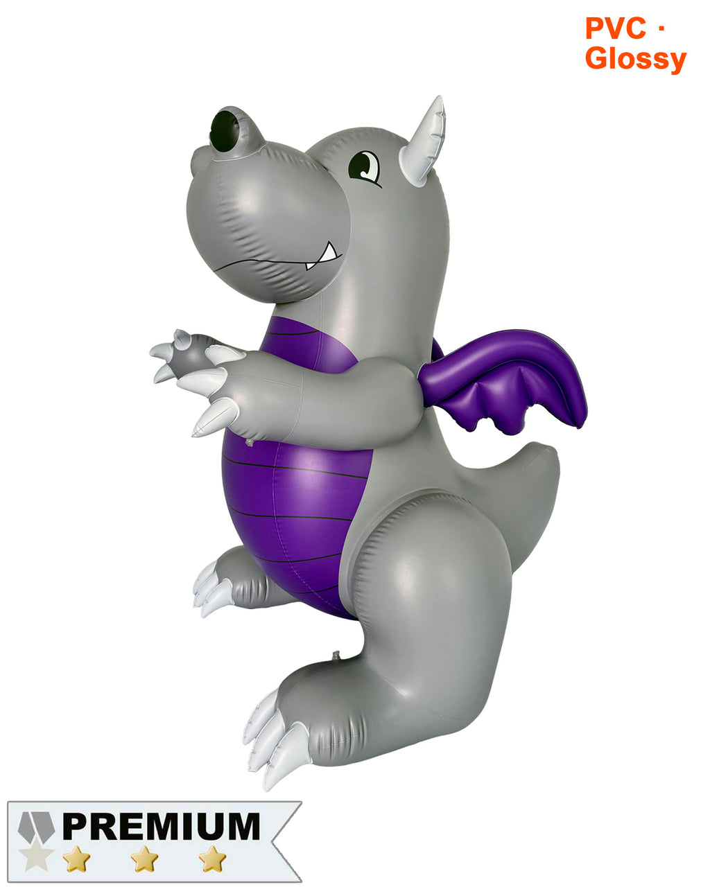 SqueakCo Grey Dragon- 90” H - Glossy PVC Version