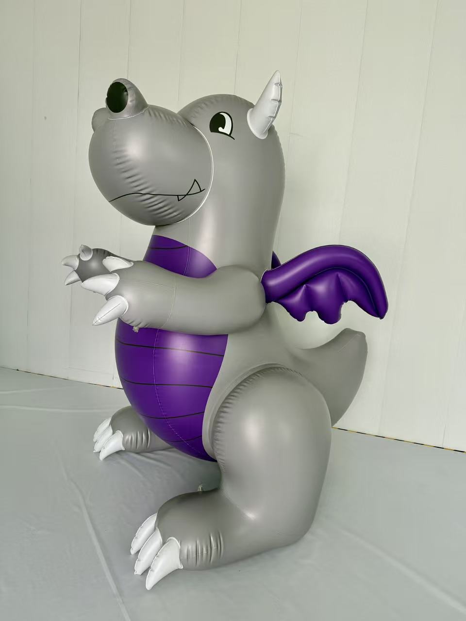 SqueakCo TPU Grey Dragon | Giant 90” Inflatable Dragon Collectible