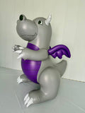 SqueakCo TPU Grey Dragon | Giant 90” Inflatable Dragon Collectible
