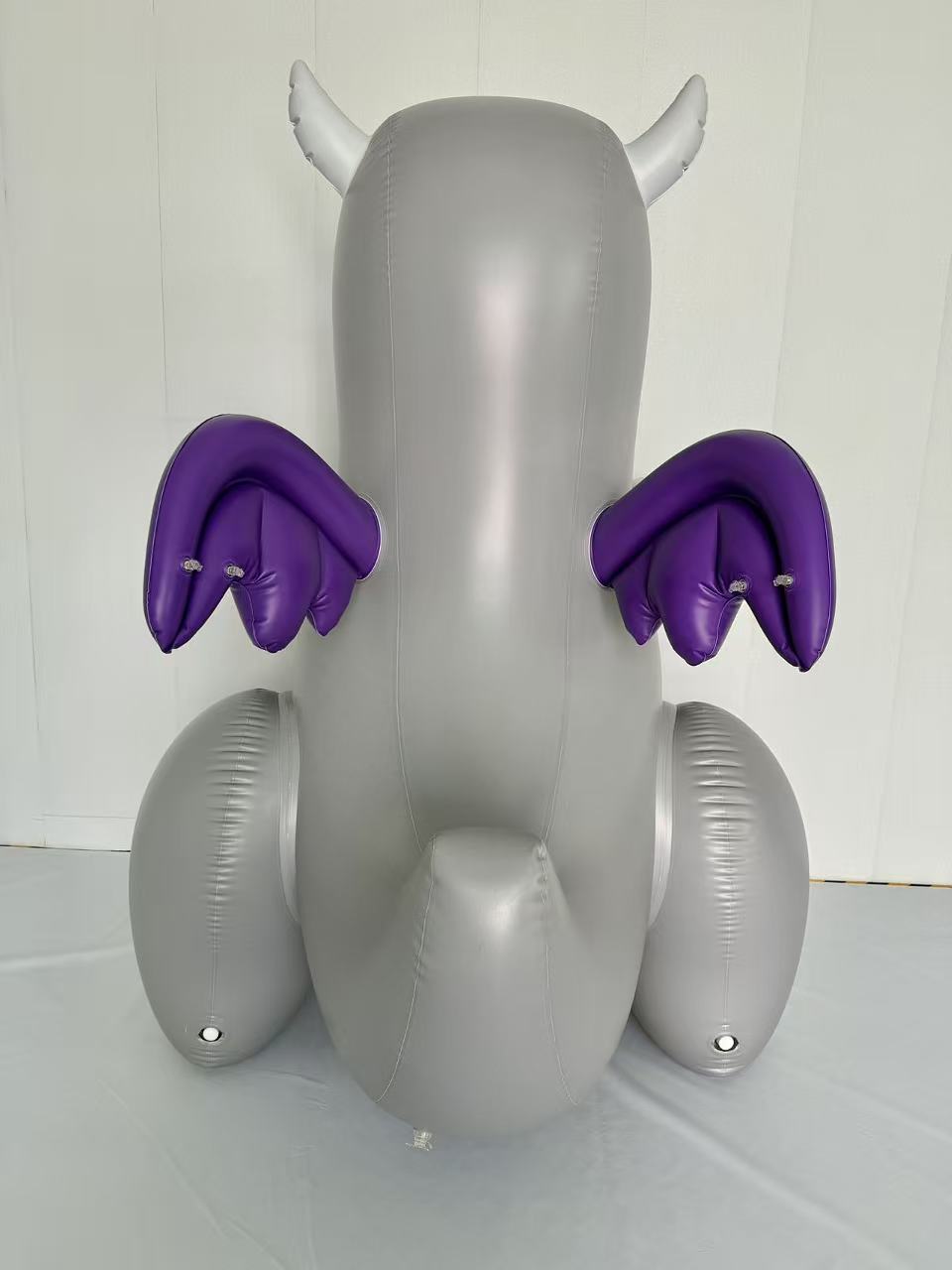 SqueakCo TPU Grey Dragon | Giant 90” Inflatable Dragon Collectible