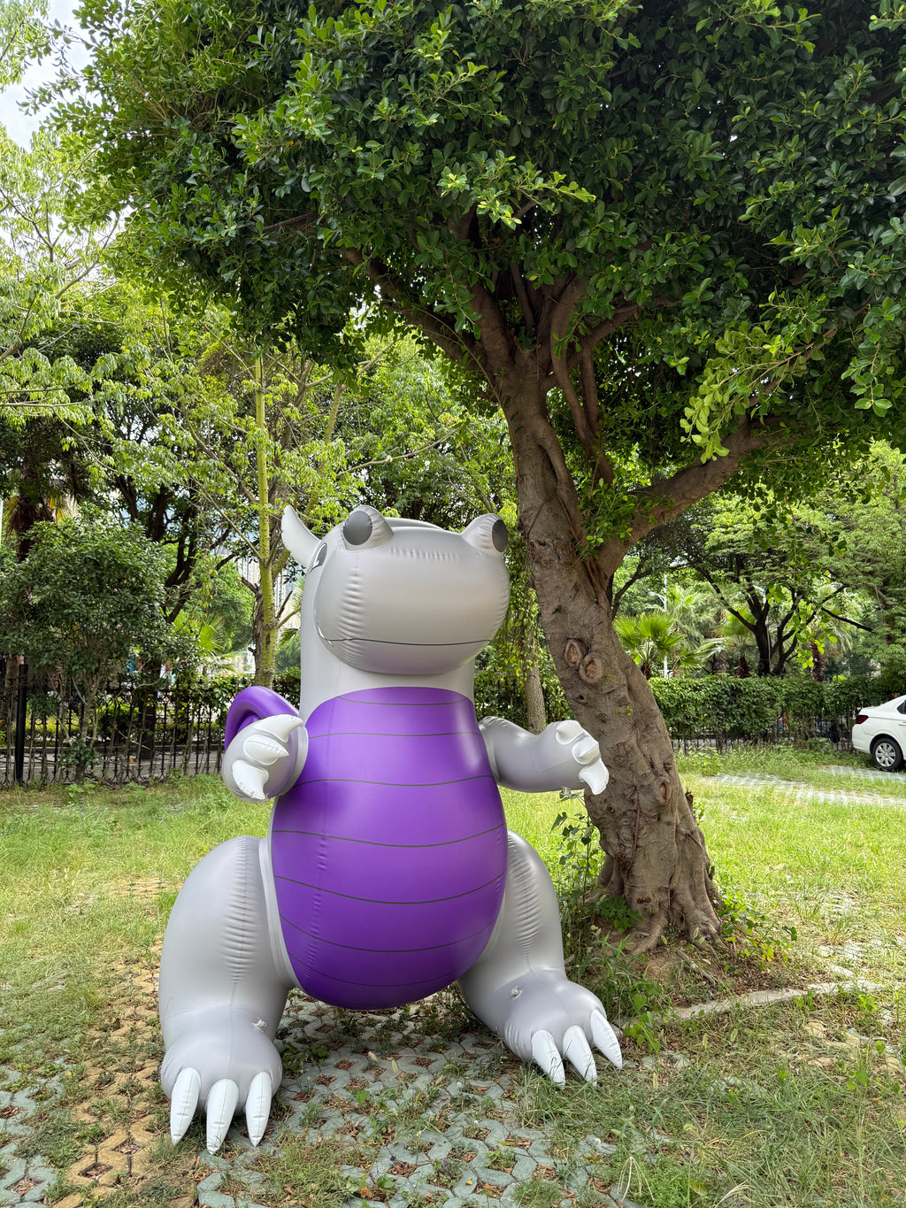 SqueakCo TPU Grey Dragon | Giant 90” Inflatable Dragon Collectible