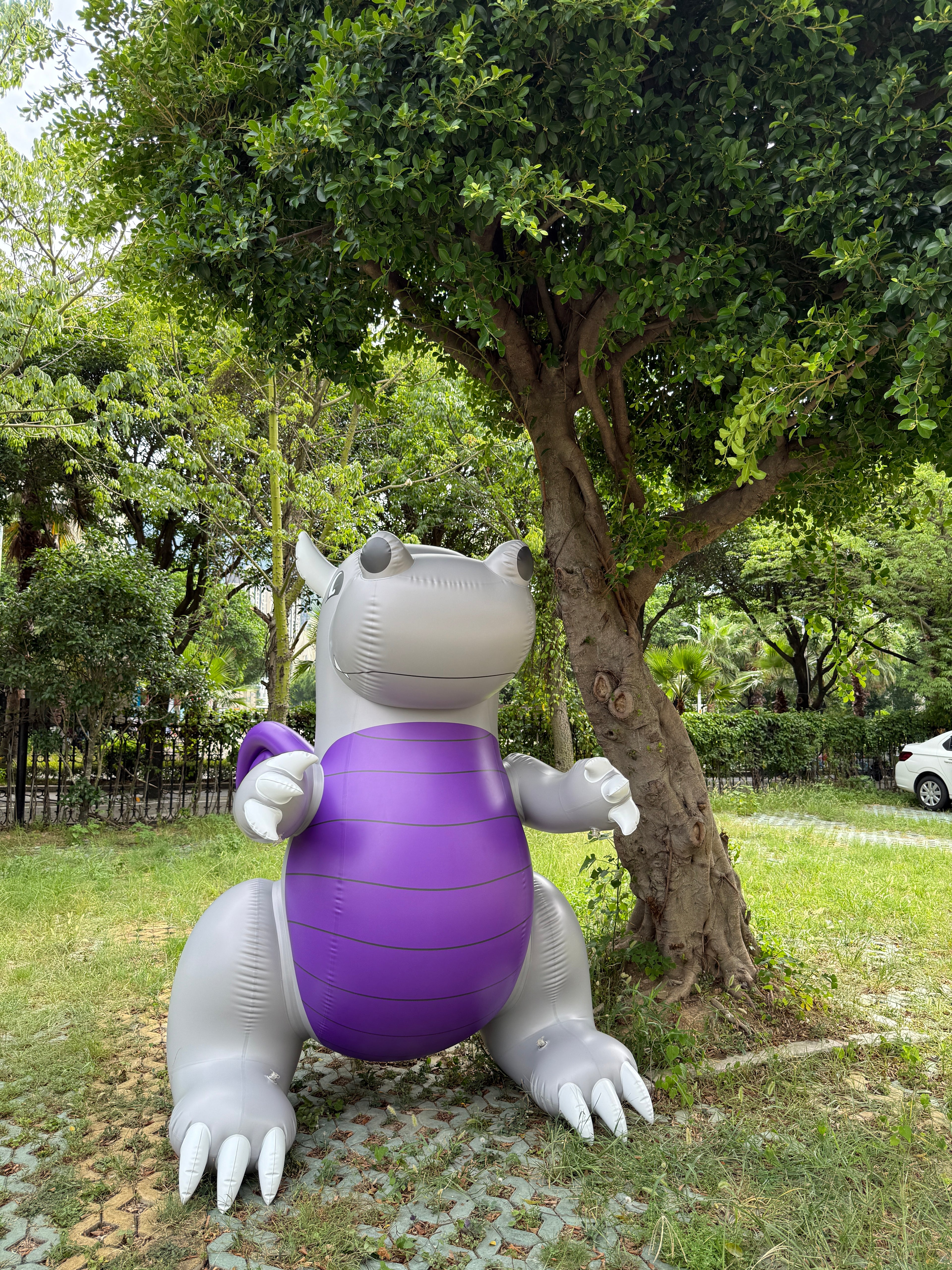 SqueakCo TPU Grey Dragon | Giant 90” Inflatable Dragon Collectible