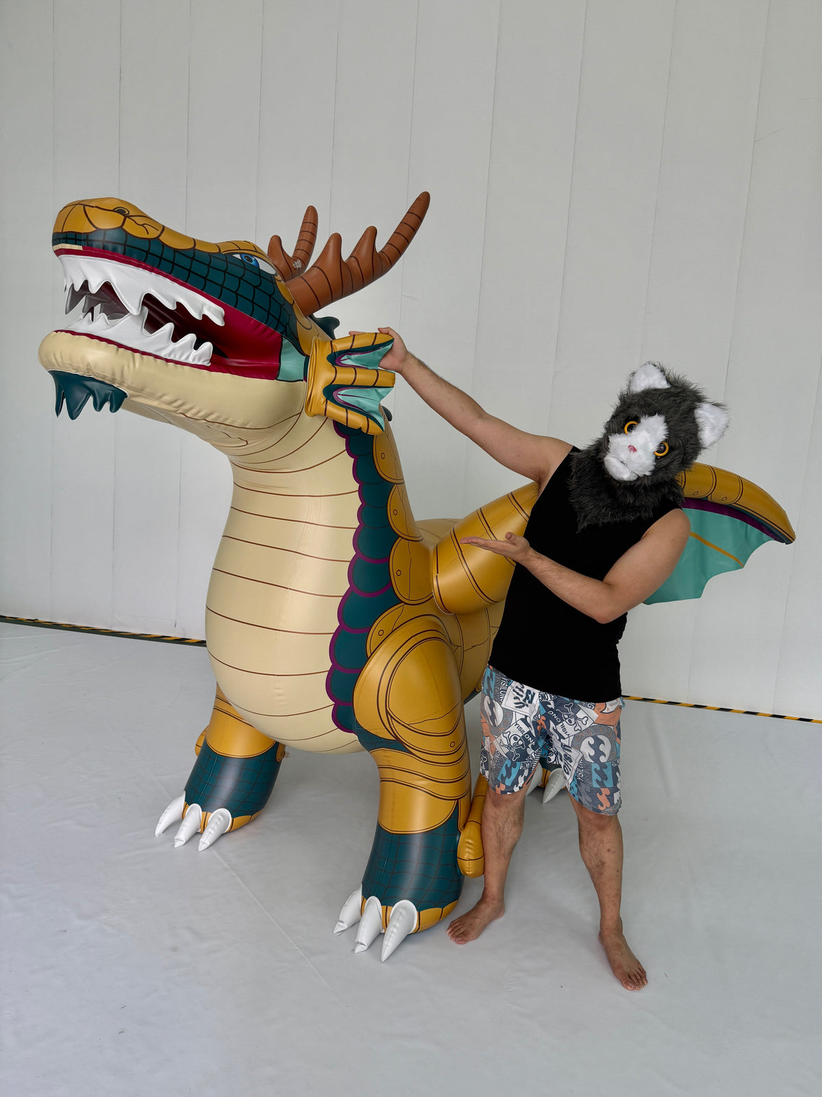 Kaelix the Dragon – 150” Giant Open-Mouth Standing Inflatable Dragon - PVC