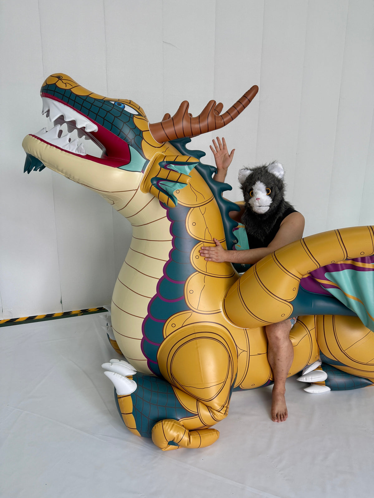 Kaelix the Dragon – 150” Giant Open-Mouth Standing Inflatable Dragon - PVC