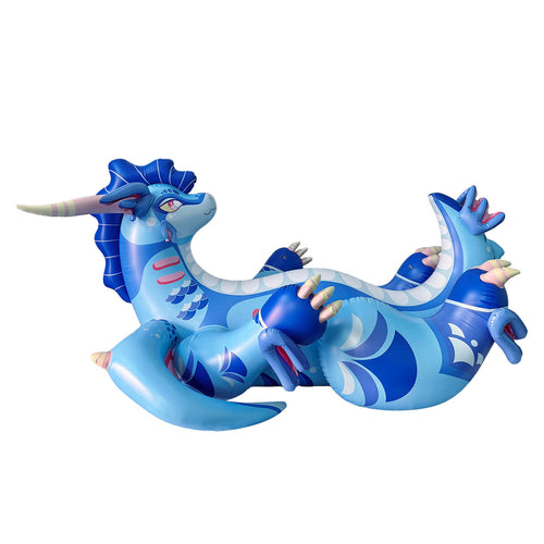 Kaliani Blue dragon lounging shaped inflatable  