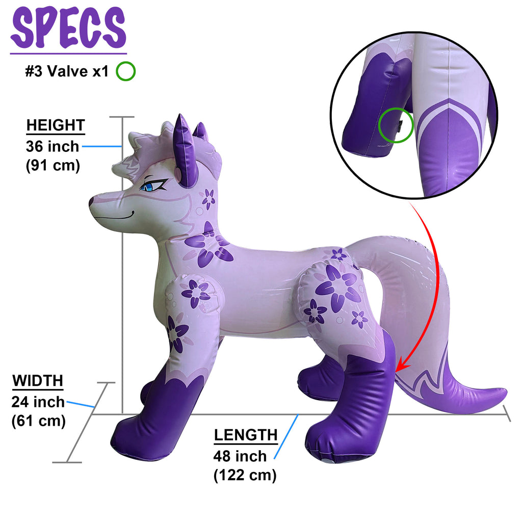 48” Inflatable Kitsune (Single-Tailed Fox) TPU material with Glossy Printing