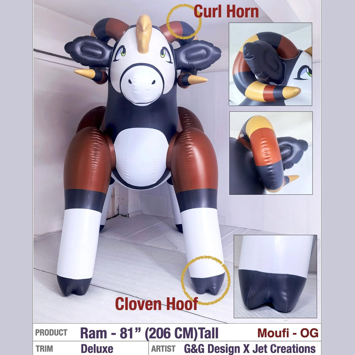 Moufi the Ram, and Friends - 81" Tall *TPU*