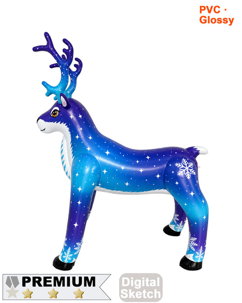 Fantasy Deer  – 88” T Aurora the Rainbow Stag & Nyxaris the Starlight Deer – Glossy PVC Version