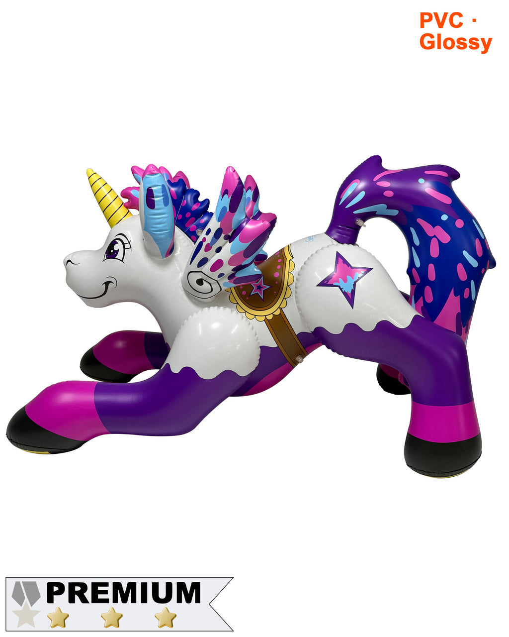 Starlight the Unicorn with Saddle Print - 84"L- Glossy PVC Version