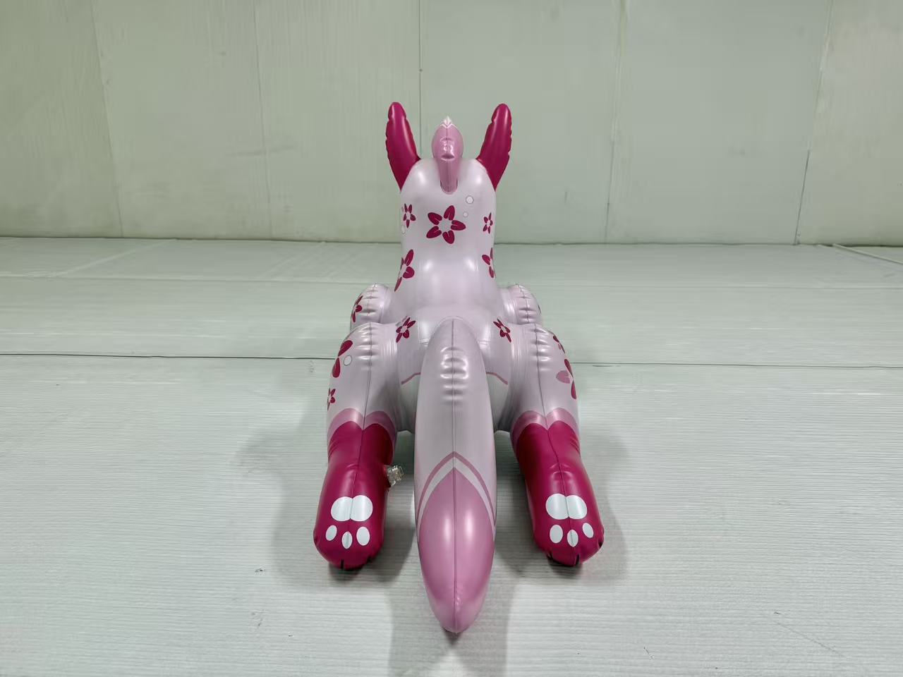 Inflatable pink pouncing Kitsune Fox - rear view
