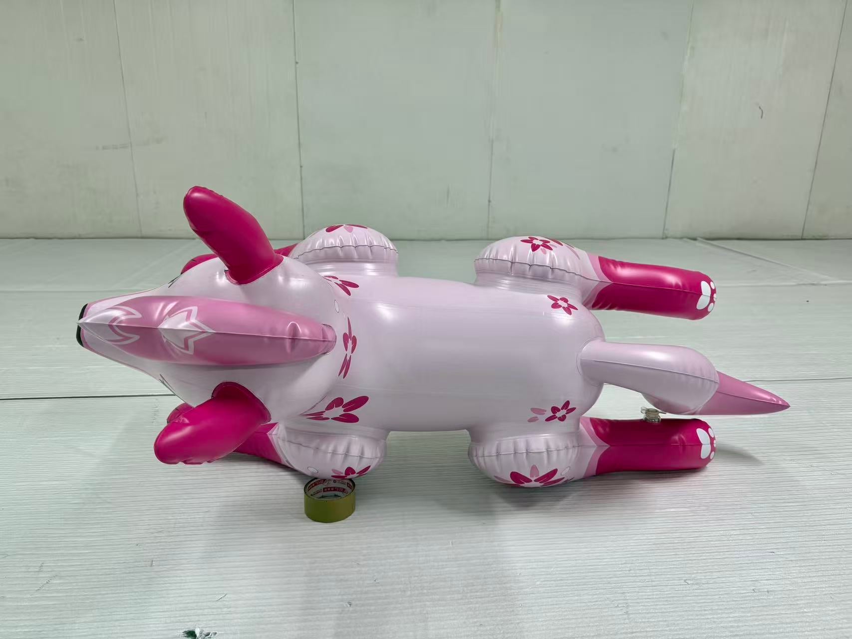 Inflatable pink pouncing Kitsune Fox - top view 