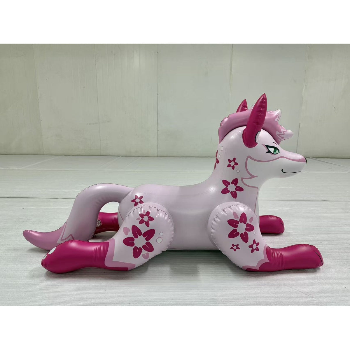 Inflatable pink pouncing Kitsune Fox  - side view