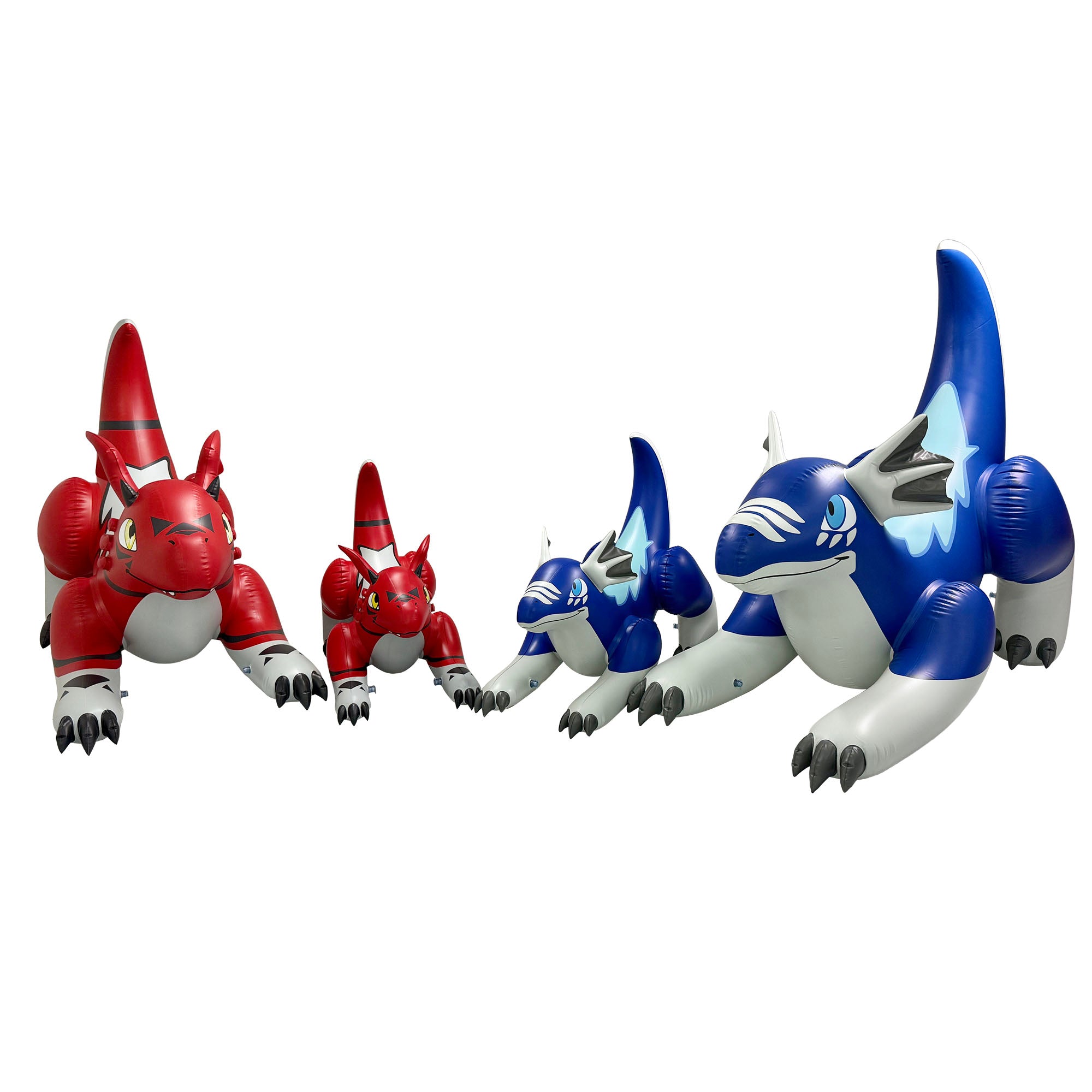 84" & 48" Long Blue & Red Dragon 4-pk