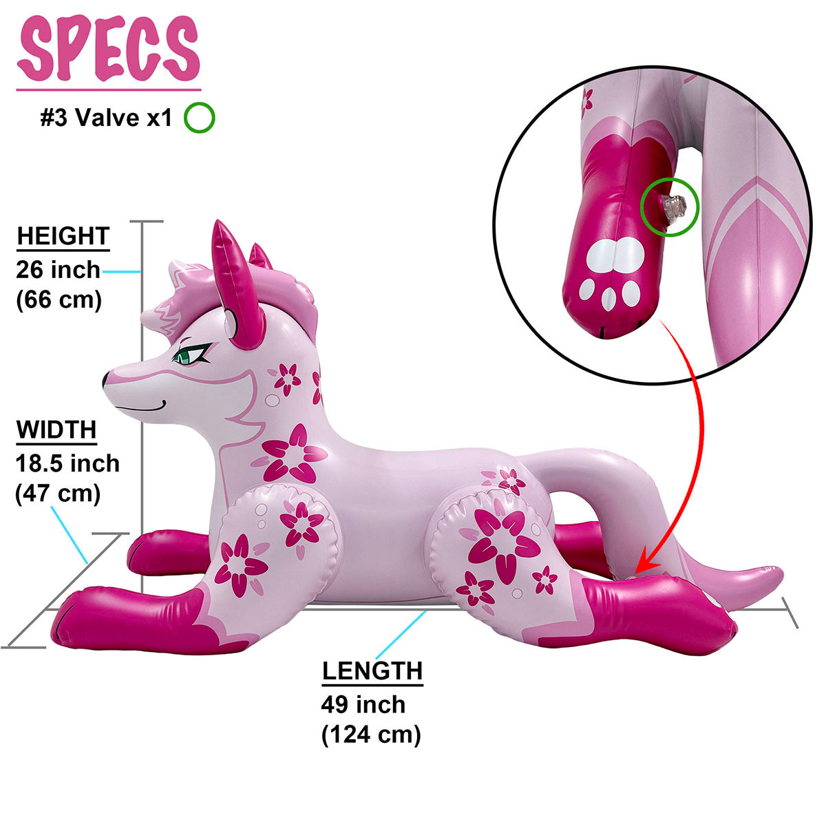 48” Single-Tailed pouncing Kitsune Fox