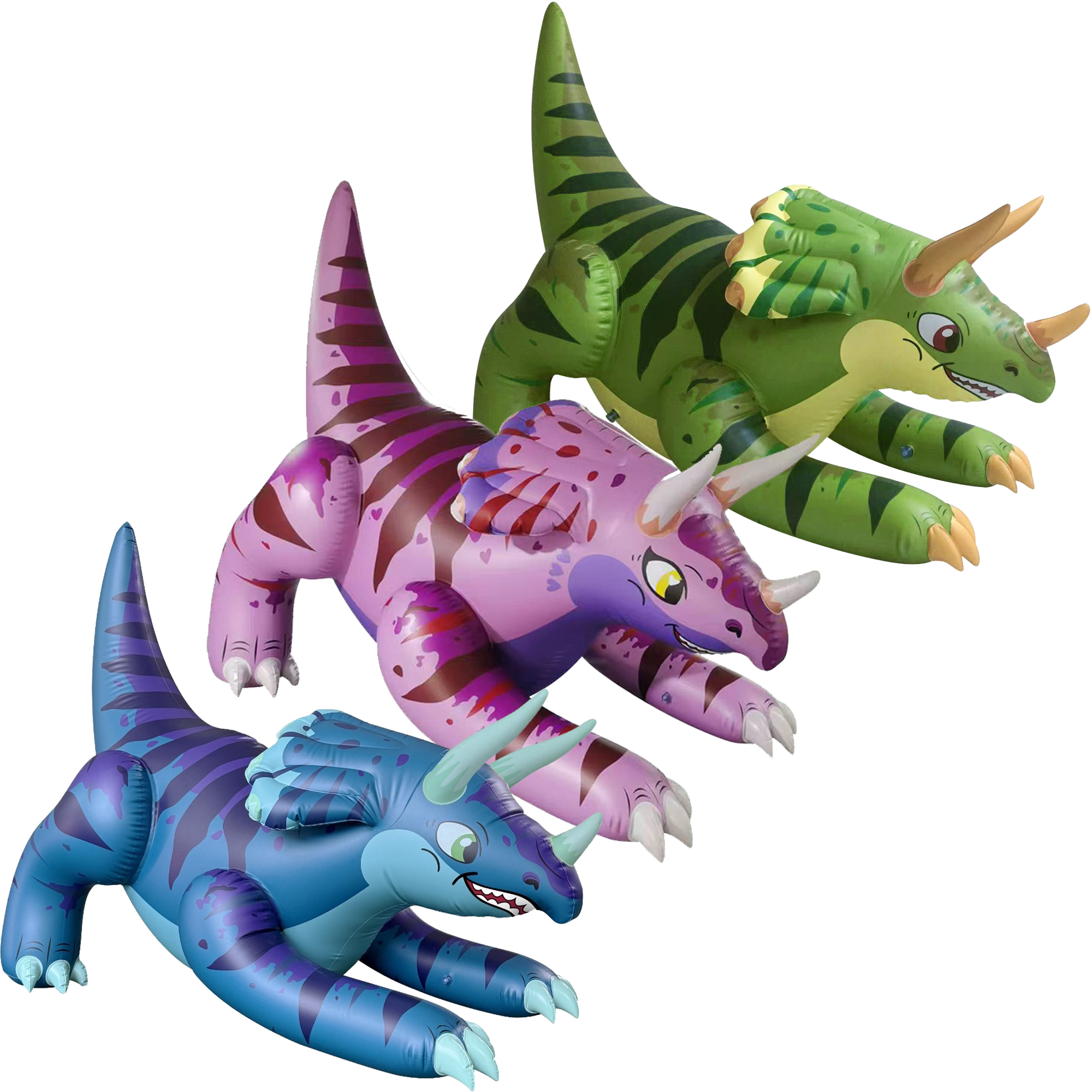 60” Giant Inflatable Triceratops – Realistic Topsy Dinosaur Figure, Large Dino Toy for Kids, Jurassic Theme Decor & Display