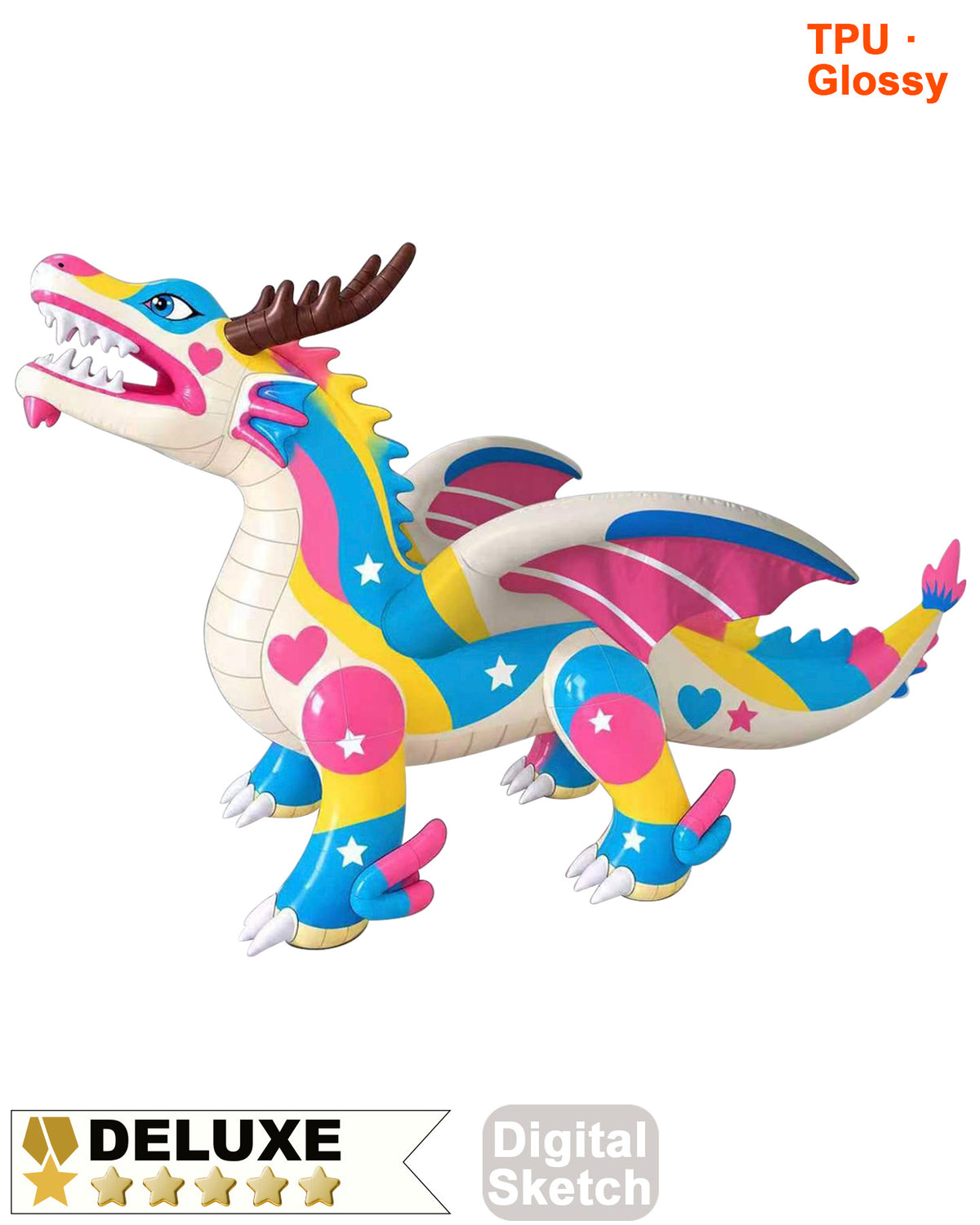 Kaelix the Dragon – 150”L Giant Open-Mouth Standing Dragon – TPU Premium