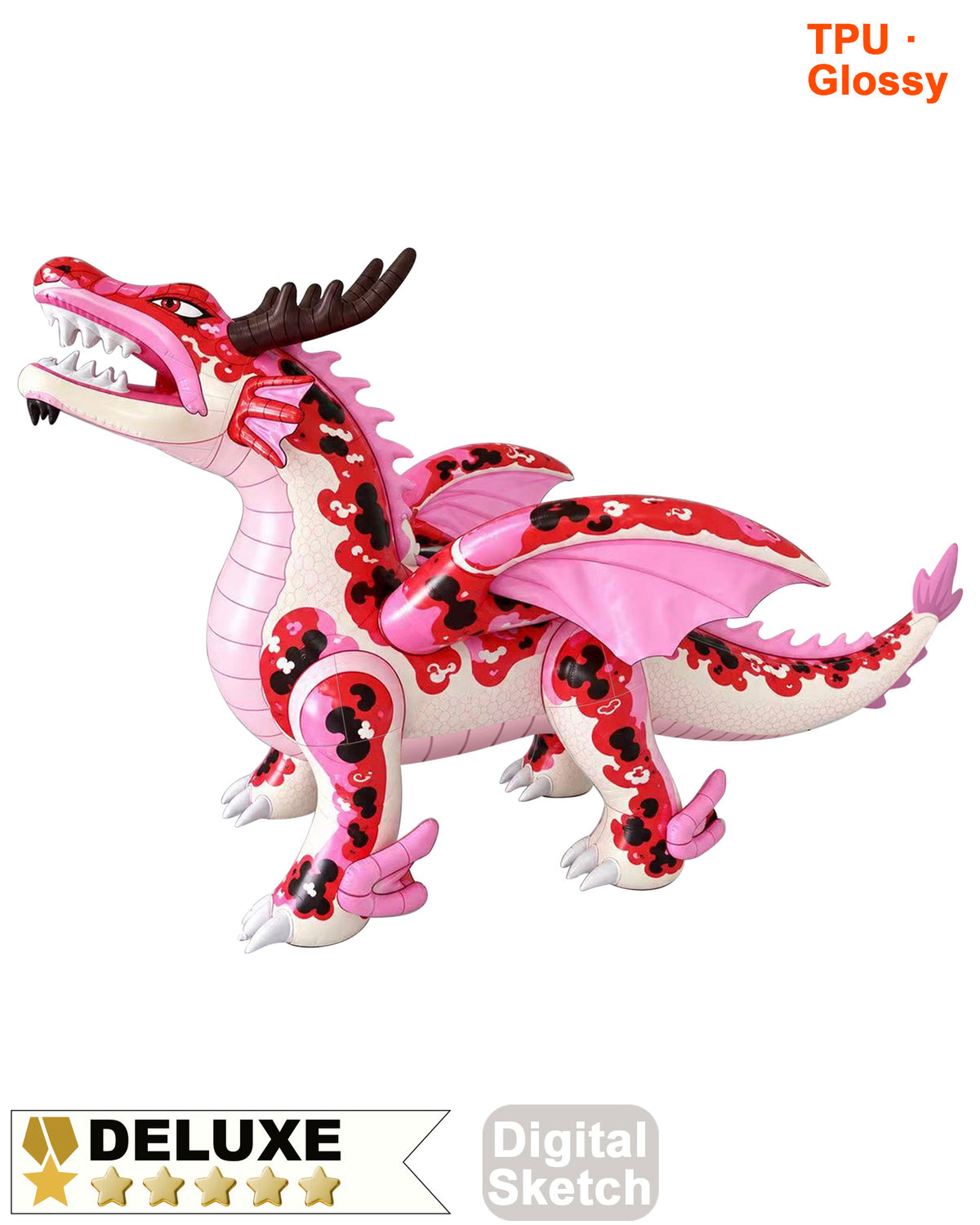 Kaelix the Dragon – 150”L Giant Open-Mouth Standing Dragon – TPU Premium