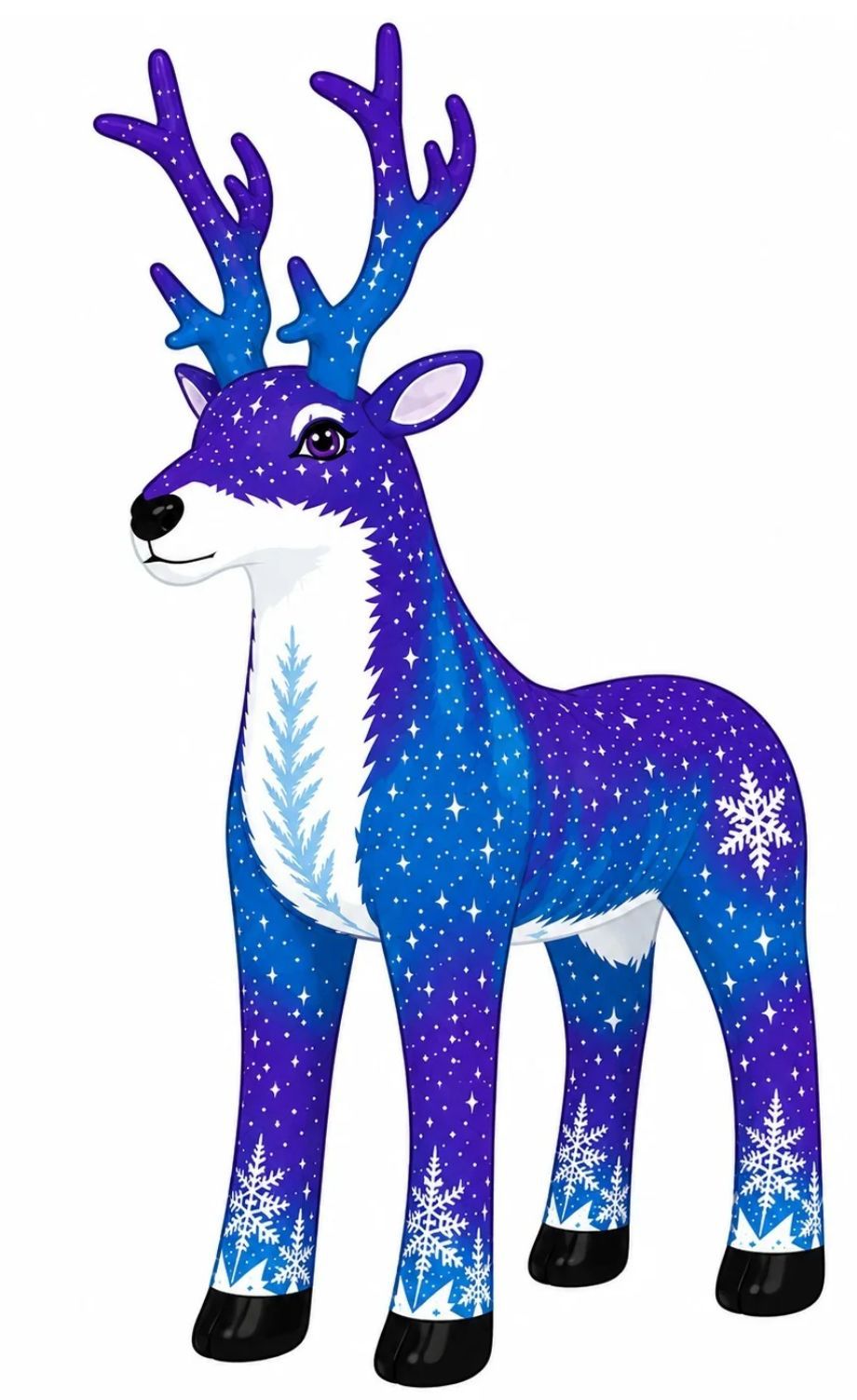 Fantasy Deer  – 88” T Aurora the Rainbow Stag & Nyxaris the Starlight Deer – Glossy PVC Version