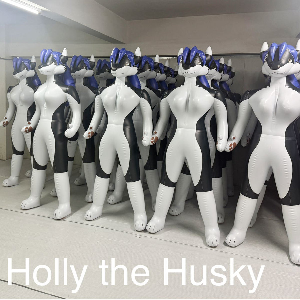 G&G Design X Jet Creations Holly the Husky inflatable group view