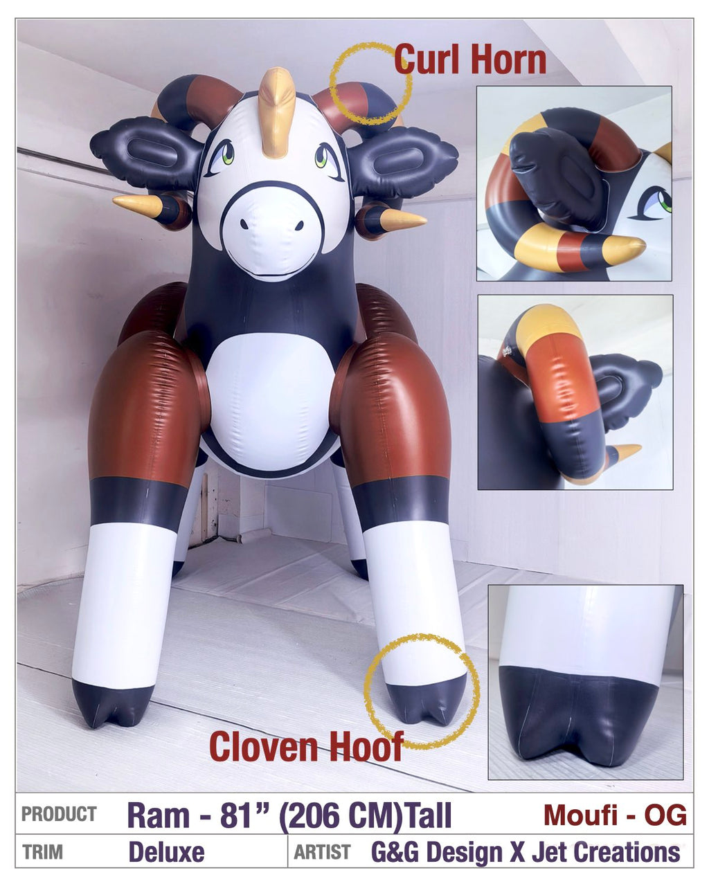 Moufi the Ram, and Friends - 81" Tall *TPU*