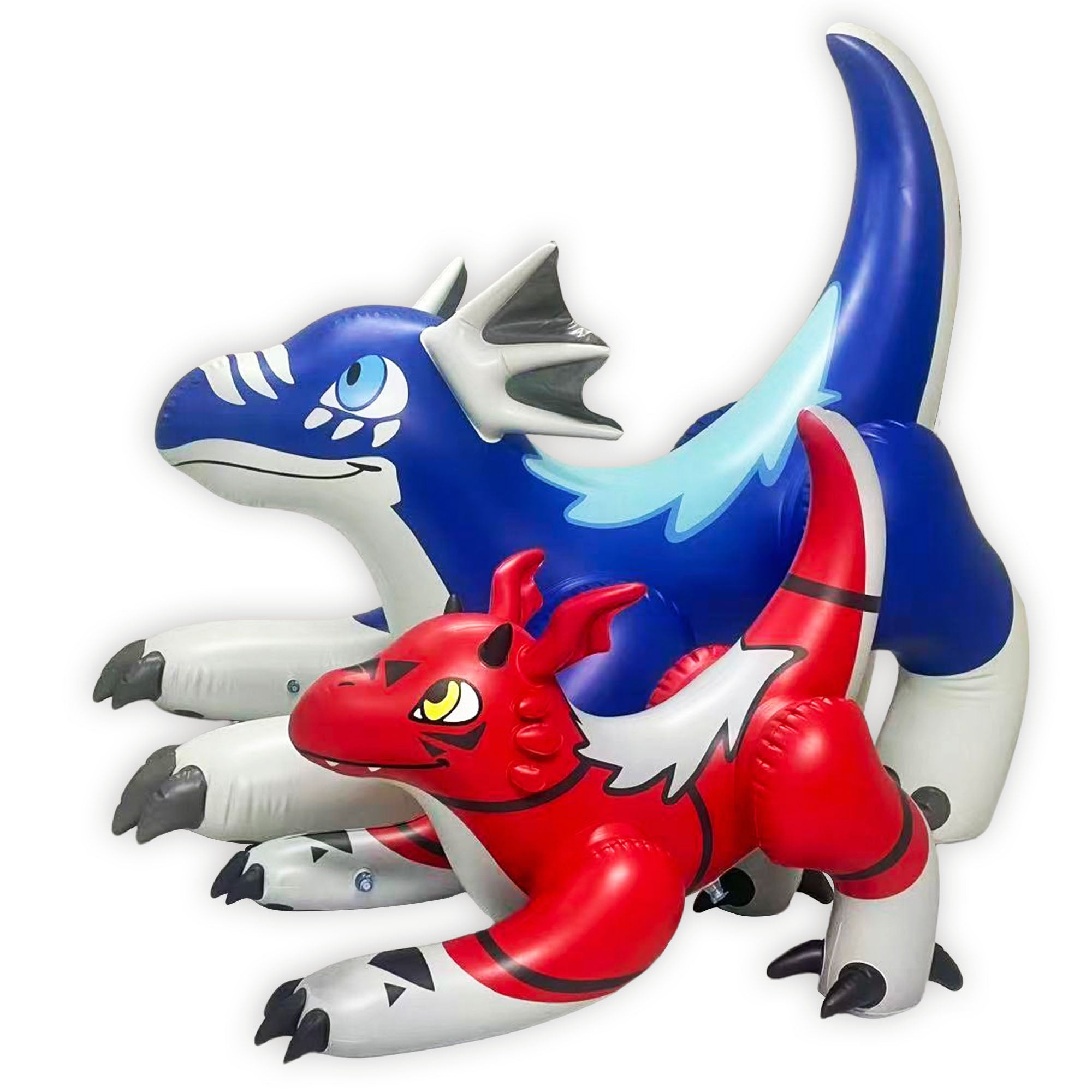 84" Long Blue & 48" Long Red Dragon Combo