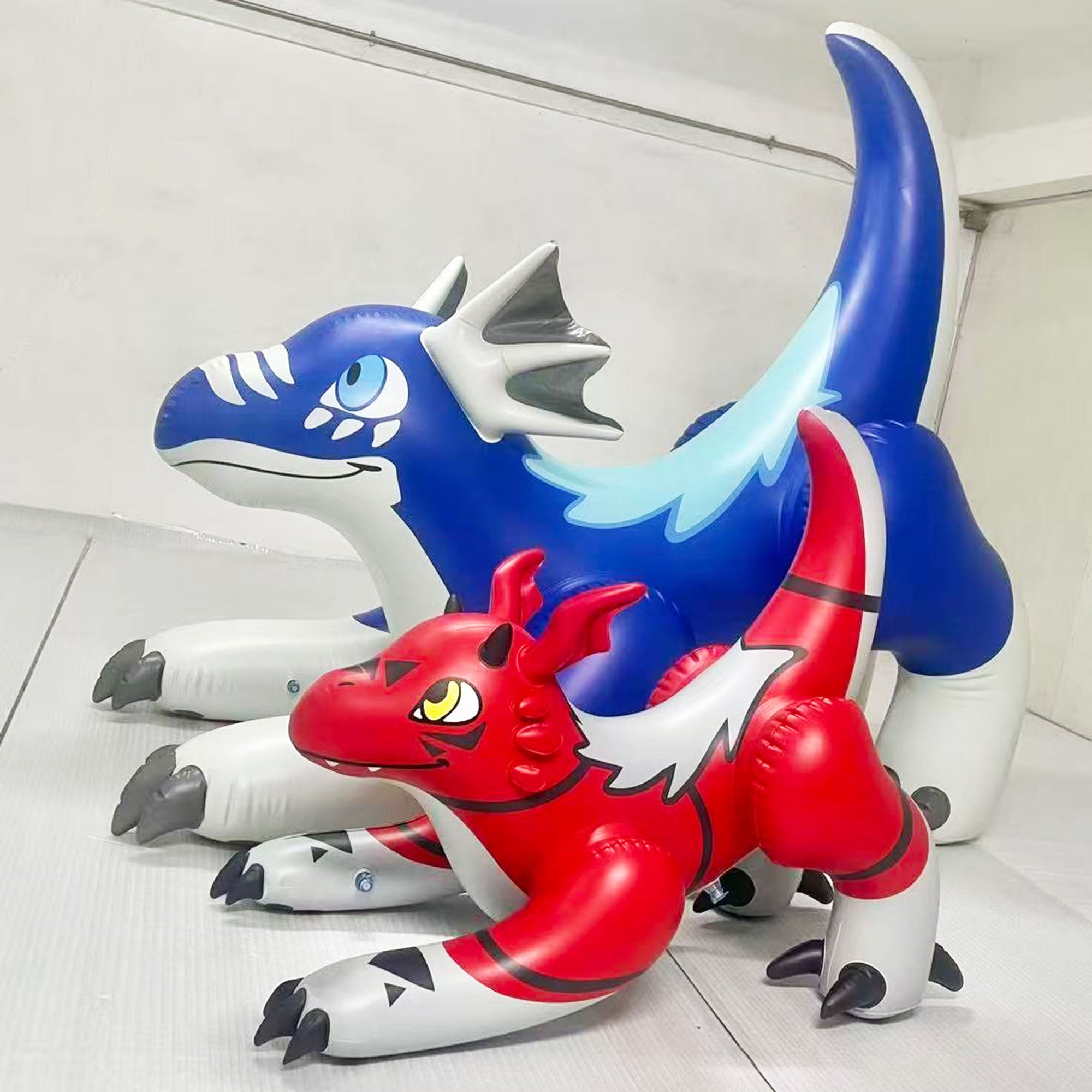 84" Long Blue & 48" Long Red Dragon Combo