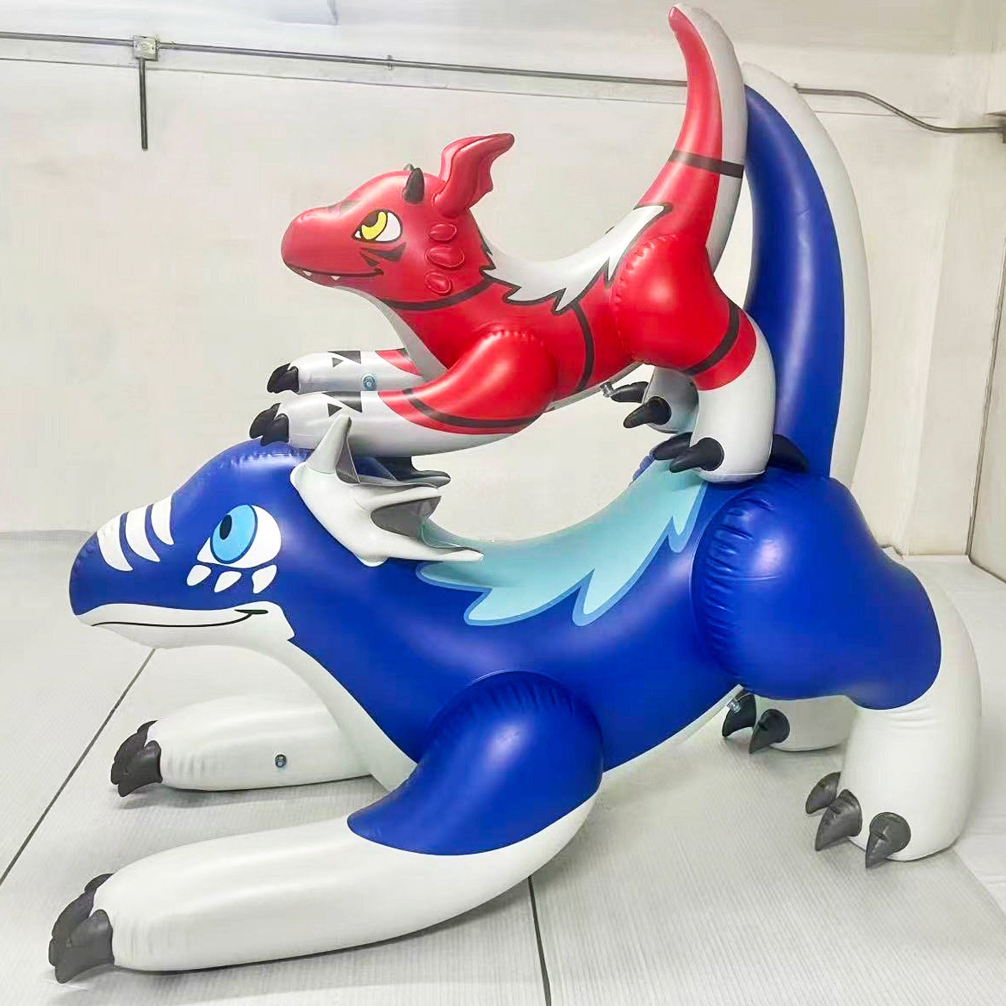 84" Long Blue & 48" Long Red Dragon Combo